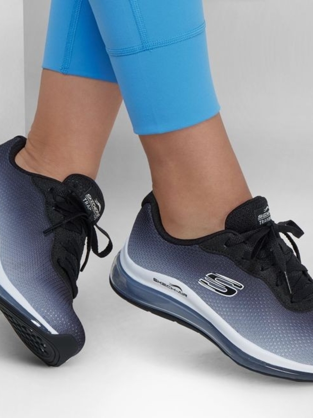 Skechers Women's Black to Gray Gradient Sport Walk Sneakers
